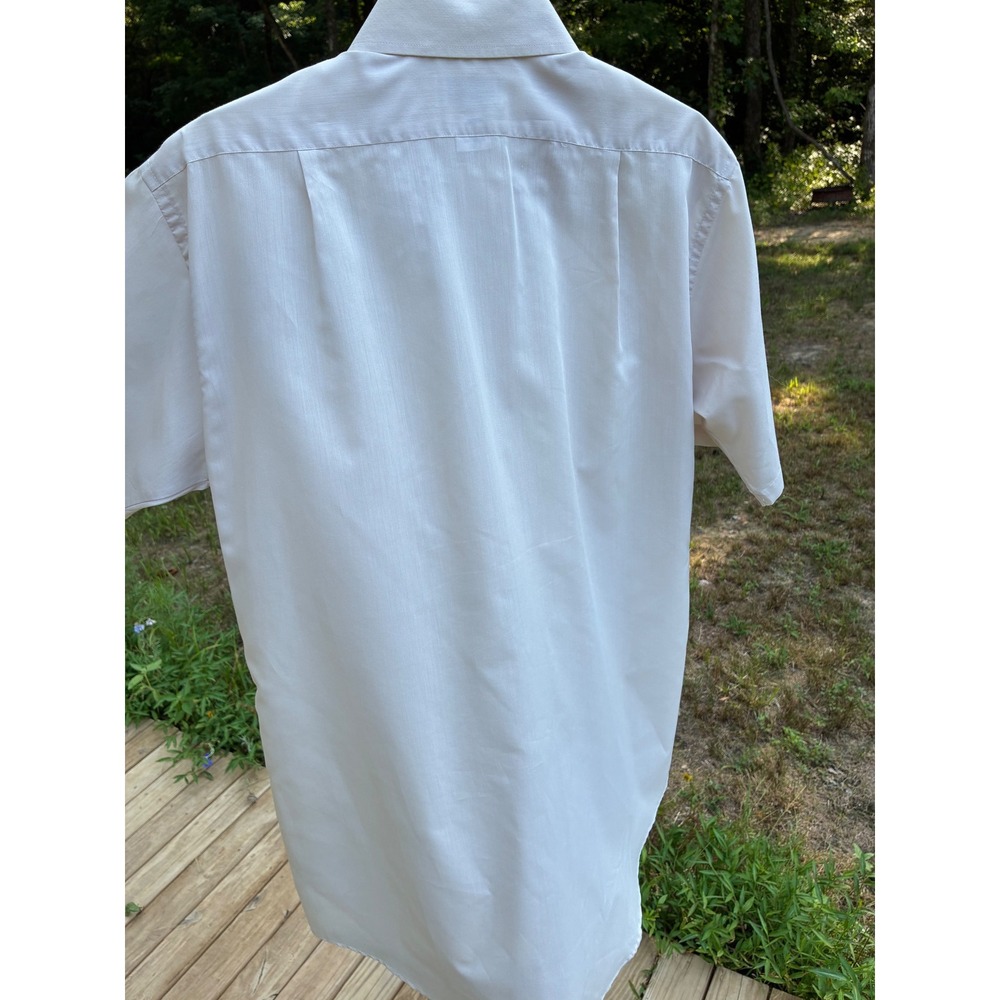 Vintage Allyn St. George for Van Heusen Shirt Cream Ivory Short Sleeve Button Up - Picture 4 of 6